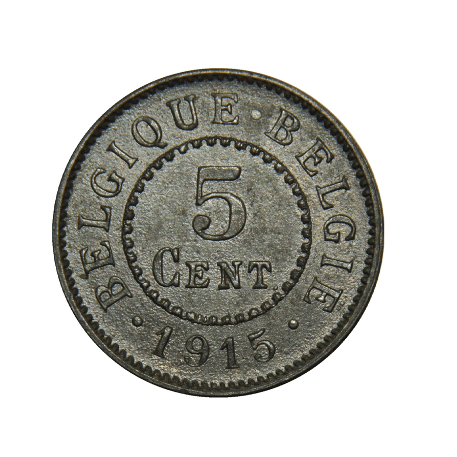 5 cêntimos - Albert I - Ocupação - Bélgica - 1915-1916