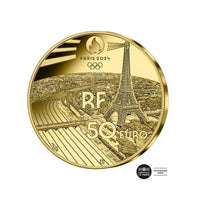 Paris 2024 Olympic Games - Les Sports Series - Perche jump - money of € 50 or 1/4oz - BE 2024