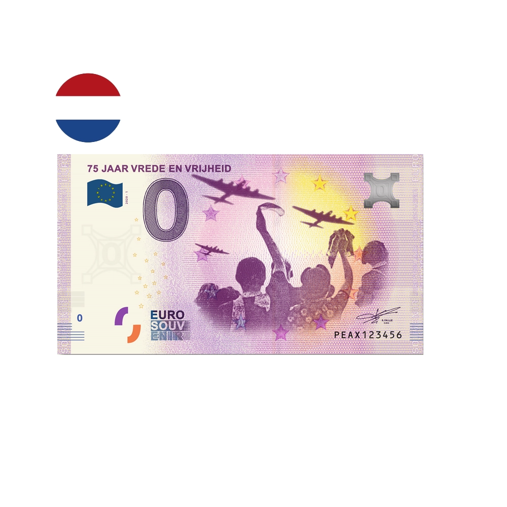 Pays-Bas 2020 - 75 ans de paix et de liberté - Billet souvenir de zéro euro