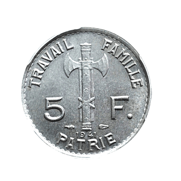 5 francs - Pétain - France - 1941