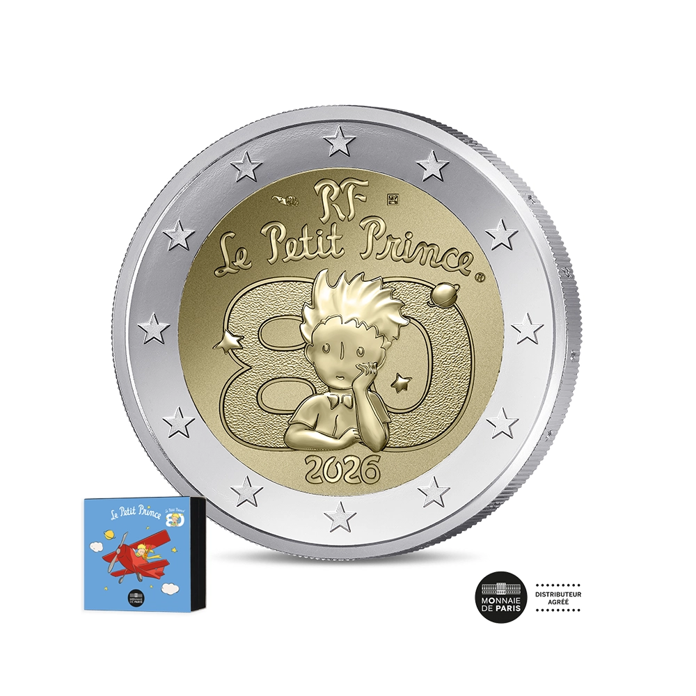 80 ans du Petit Prince 2026 - 2 Euro Commémorative - BE Polissage Inversé
