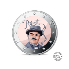 Hercule Poirot - 2 Euros Commémorative - Colorisée