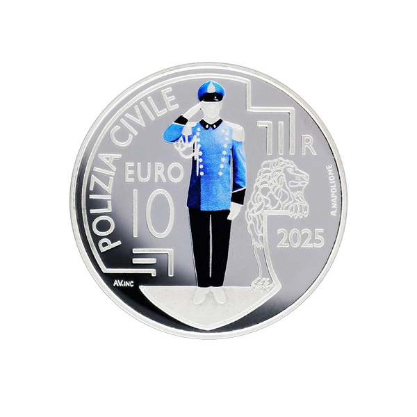 ⁣⁢San Marino - Civil Police - 10 Euro Silver Coin - PROOF 2025⁤⁣