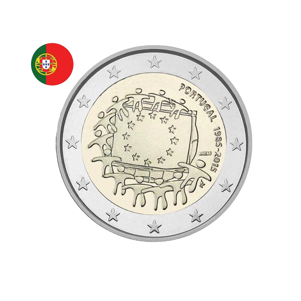 ⁣⁢Portugal 2015 - 2 Euro Commemorative - 30th Anniversary of the European Union Flag⁤⁣