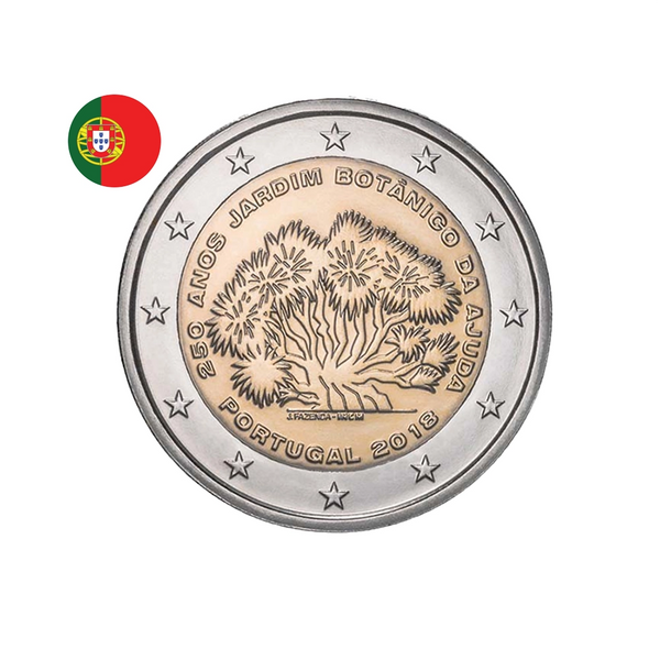 ⁣⁢Portugal 2018 - 2 Euro Commemorative Coin - Ajuda Botanical Garden⁤⁣