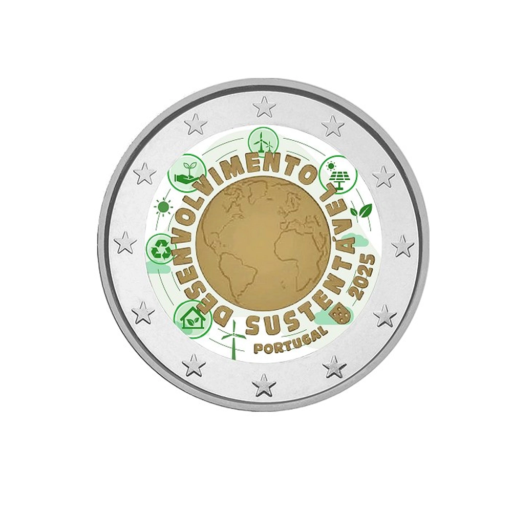 Portugal 2025 - 2 Euro Commémorative - Développement Durable - Variantes disponibles - Colorisée