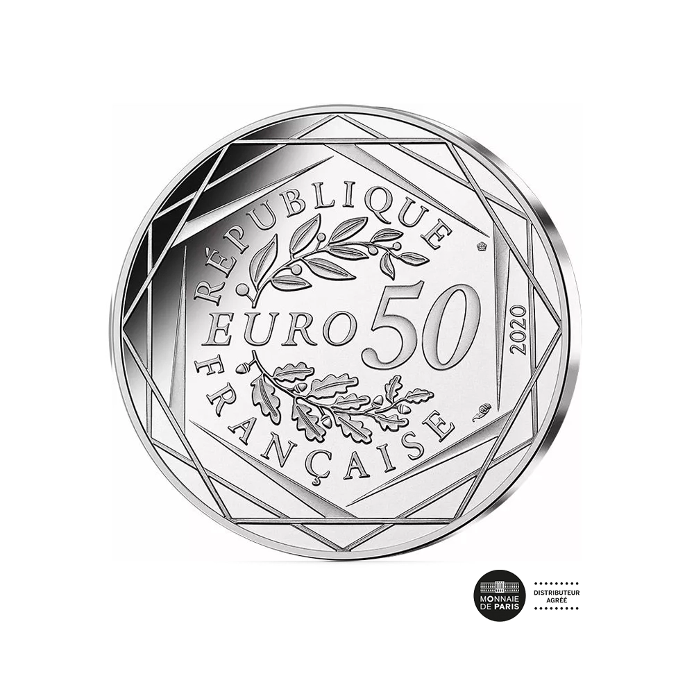 Les Schtroumpfs 2020 - Amoureux - Monnaie de 50 Euros Argent - Colorisée