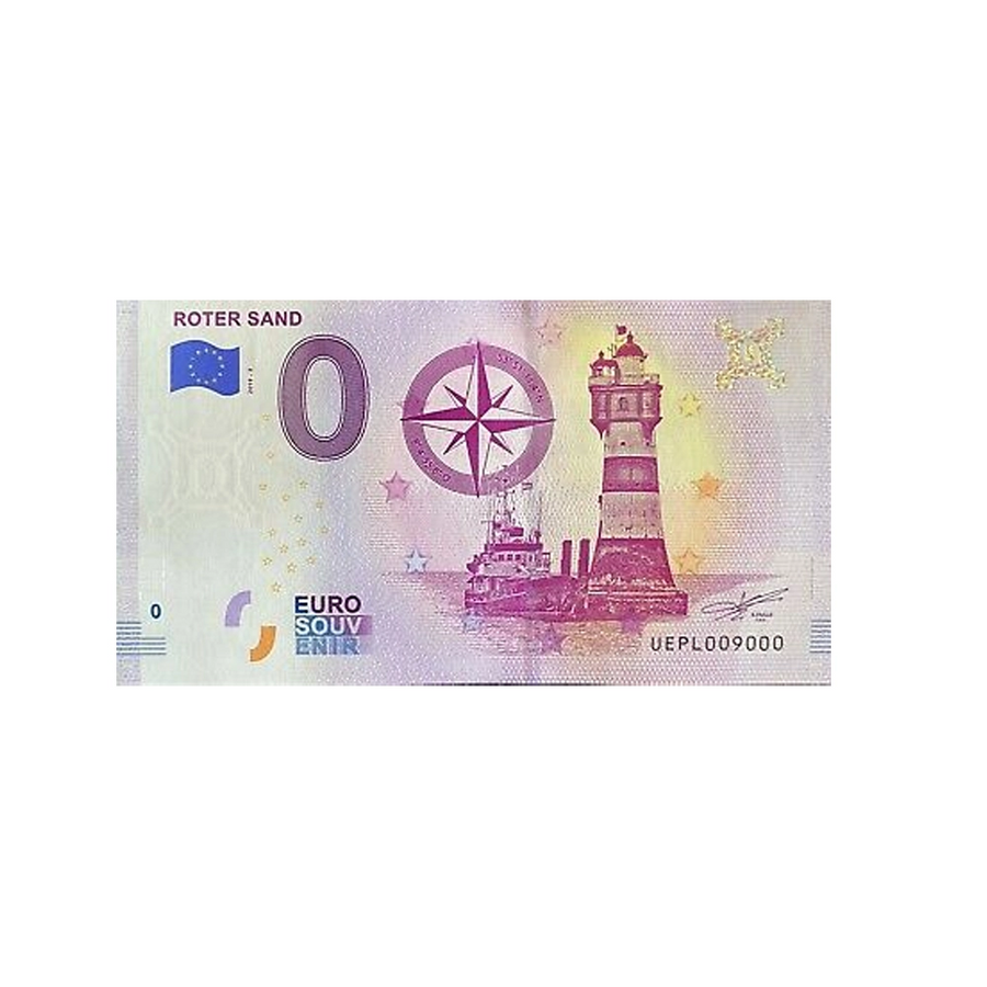 Billet souvenir de zéro euro - Roter Sand - Allemagne - 2019