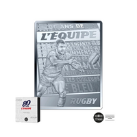 80 ans du journal de l'Equipe - Rugby - Monnaie de 10 Euros Argent - BE 2026