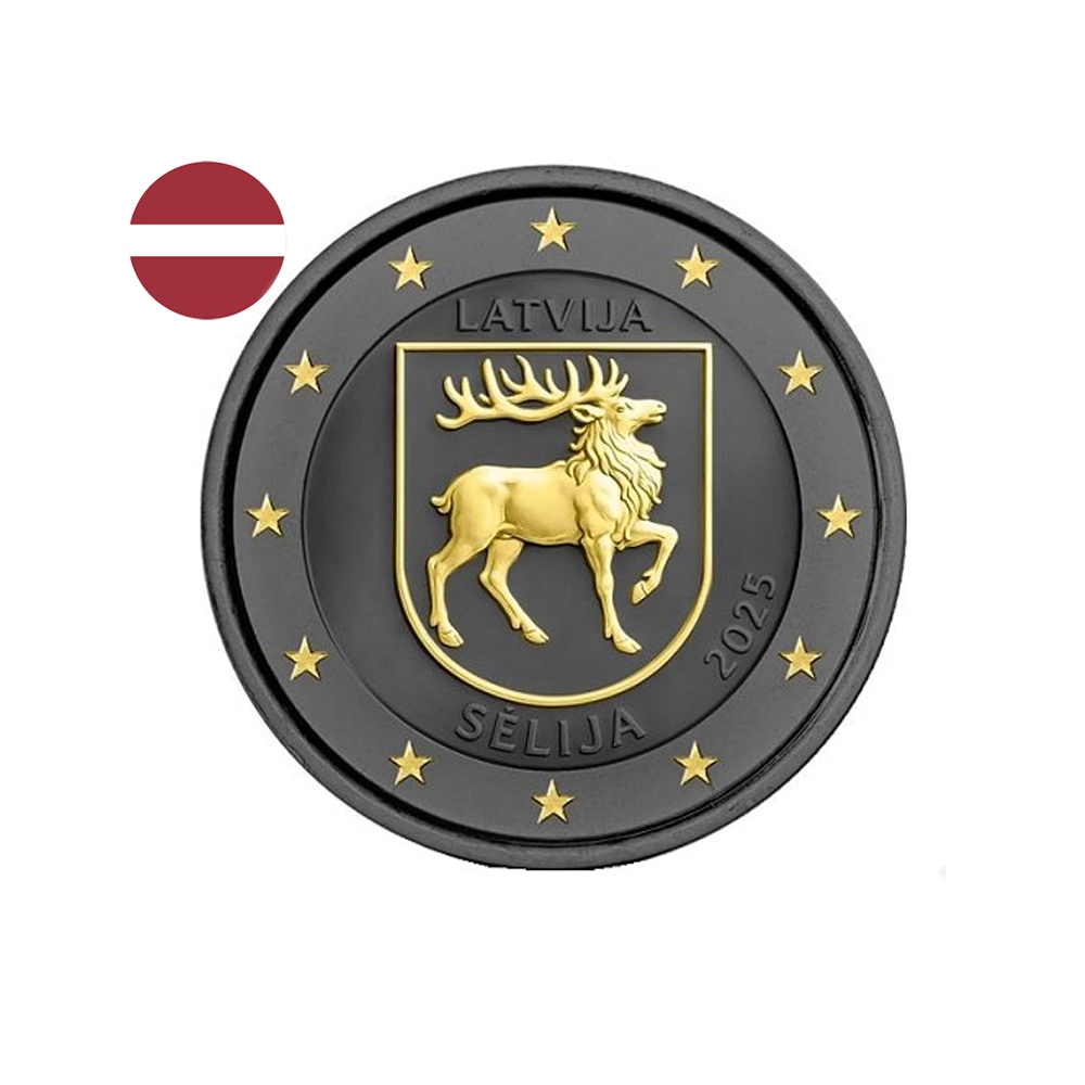 Lettonie 2025 - 2 Euro Commémorative - Région de Sēlija - Ruthénium