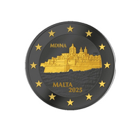 Malte 2025 - 2 Euros Commémorative - Ville Fortifiée de Mdina - Ruthénium