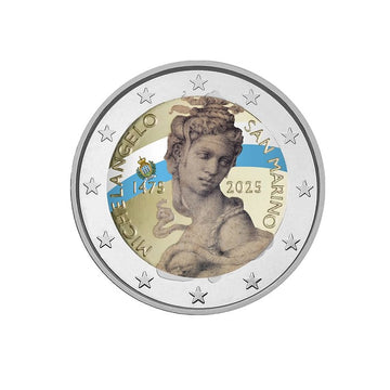 Saint-Marin 2025 - 2 Euro Commémorative - 550ème anniversaire de Michel-Ange  - Colorisée (variantes disponibles)