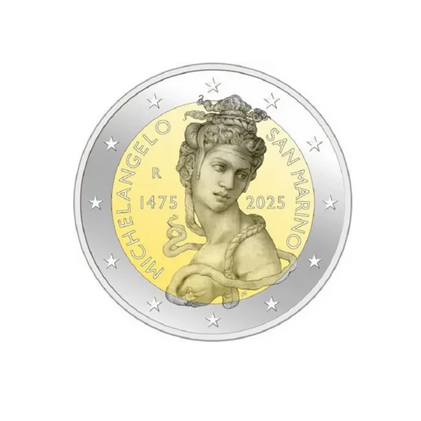 ⁣⁢San Marino 2025 - 2 Euro Commemorative Coin - 550th Anniversary of Michelangelo - BU⁤⁣