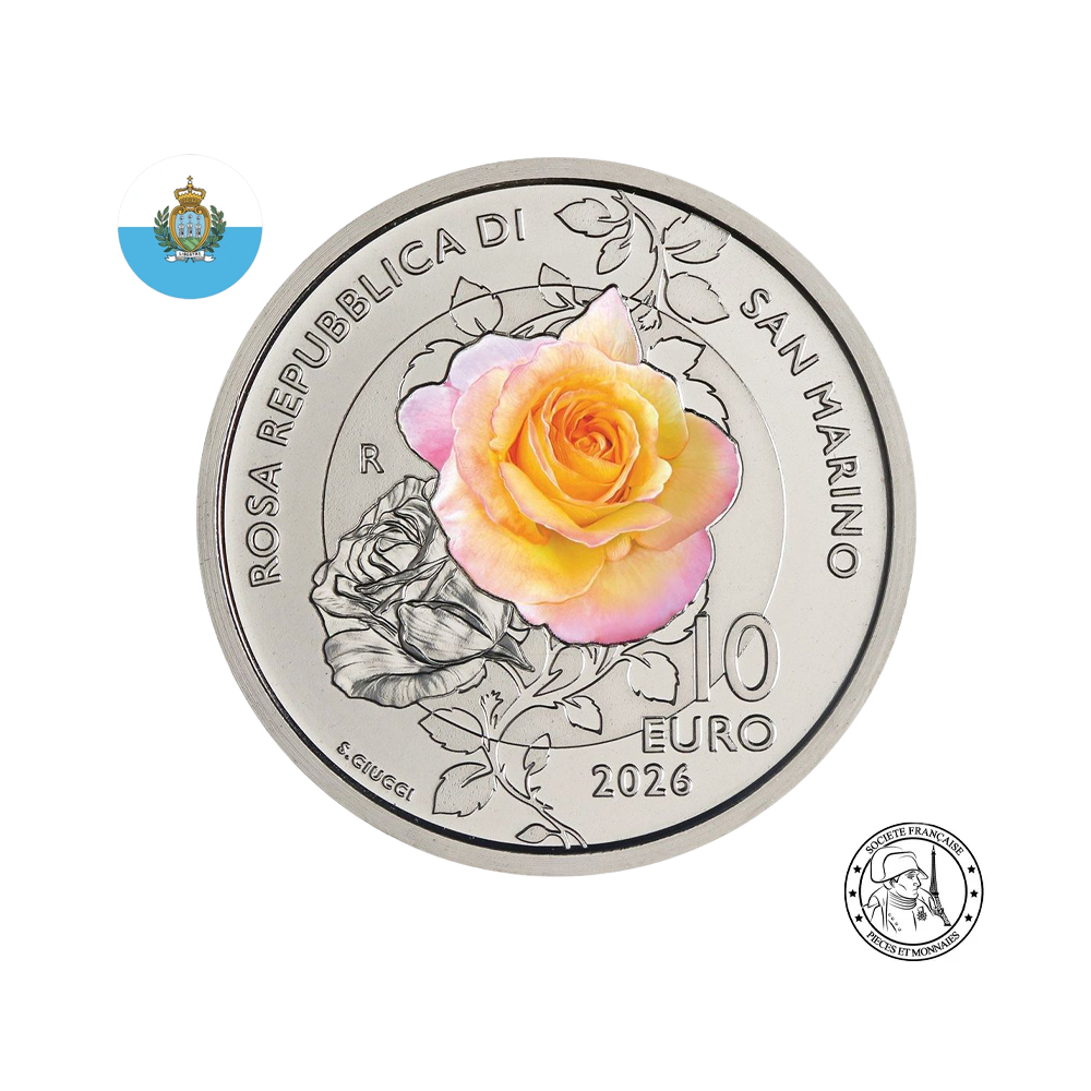 Saint-Marin 2026 - Monnaie de 10 Euros - Rosa Repubblica di San Marino - BU