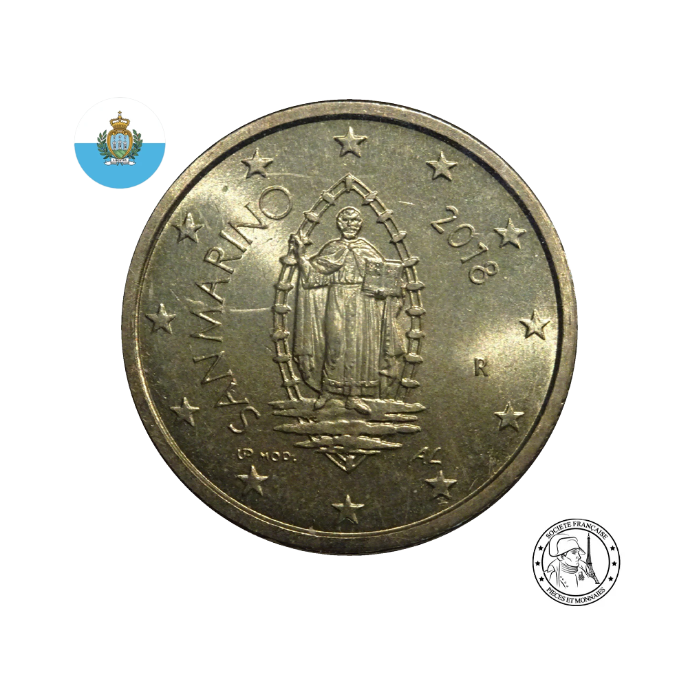 ⁣⁢San Marino 2019 - Rollos de 40 monedas de 50 céntimos⁤⁣