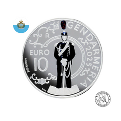 ⁣⁢San Marino - Gendarmeria - Moneta da 10 Euro in Argento - Fondo Specchio 2025⁤⁣
