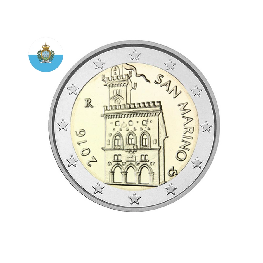 Saint Marin 2016 - 2 Euro Commémorative - Palais du Gouvernement