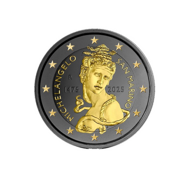 Saint-Marin 2025 - 2 Euro Commémorative - 550ème anniversaire de Michel-Ange - Ruthénium