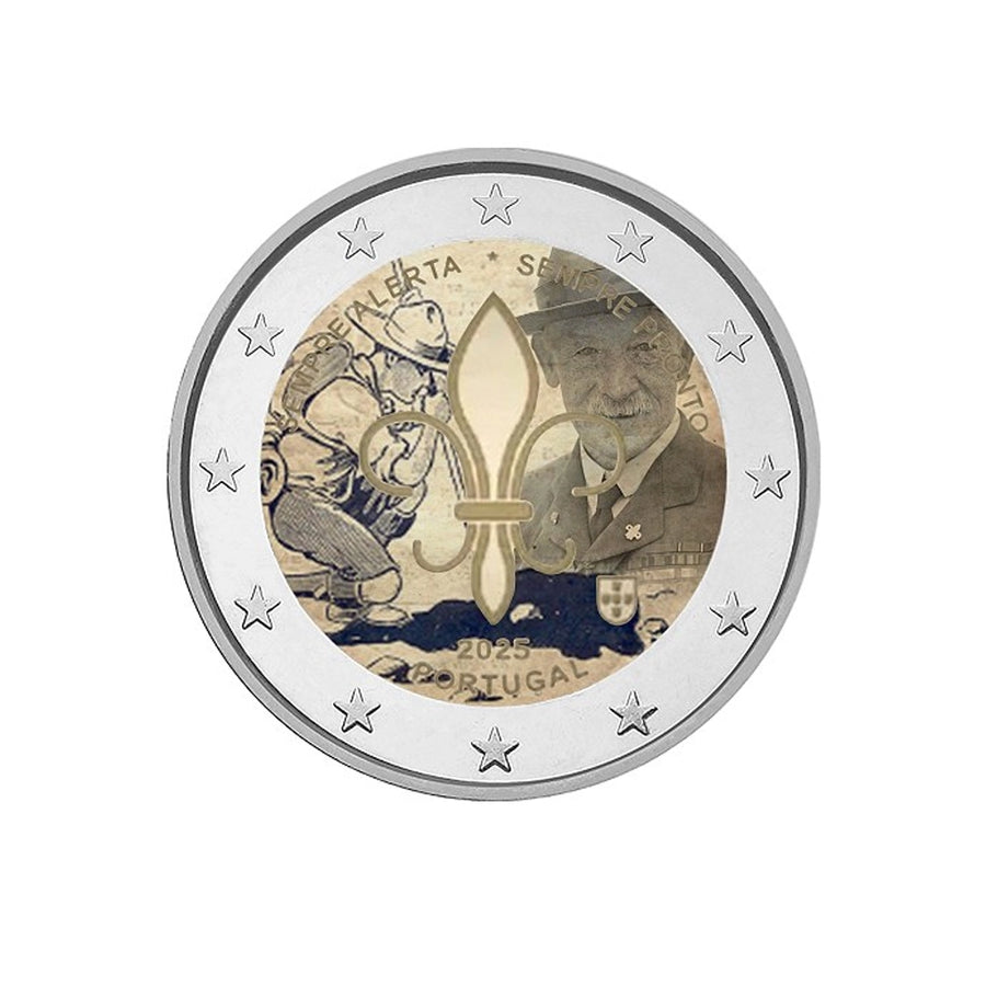 Portugal 2025 - 2 Euro Commémorative - Scoutisme International  - Colorisée (variantes disponibles)