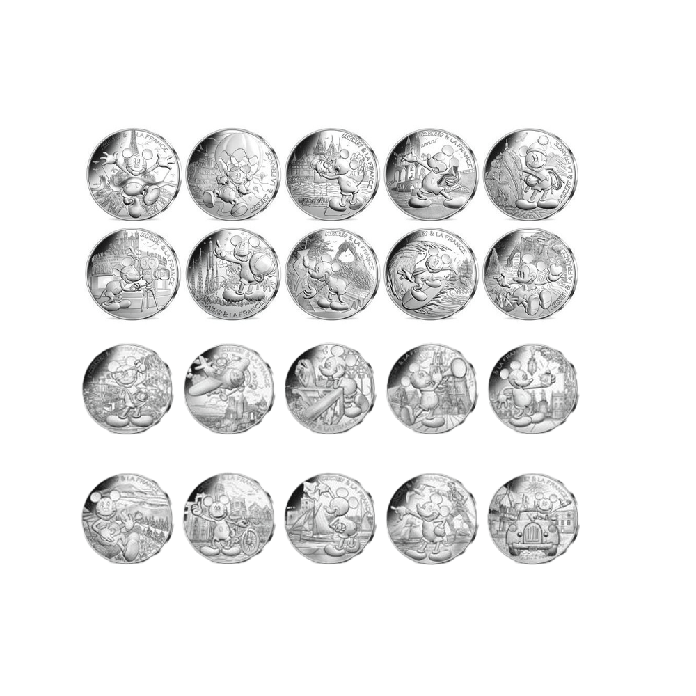 Mickey & la France - Lot des 20 monnaies de 10€ argent - 2018
