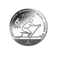 Jeux Olympiques d'Hiver de Milan- Monnaie de 6€ Argent - Ski de fond - BE 2025