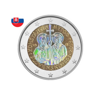 Slovaquie 2013 - 2 Euro Commémorative - 1150e anniversaire de l'arrivée des apôtres Cyrille et Méthode - Colorisée