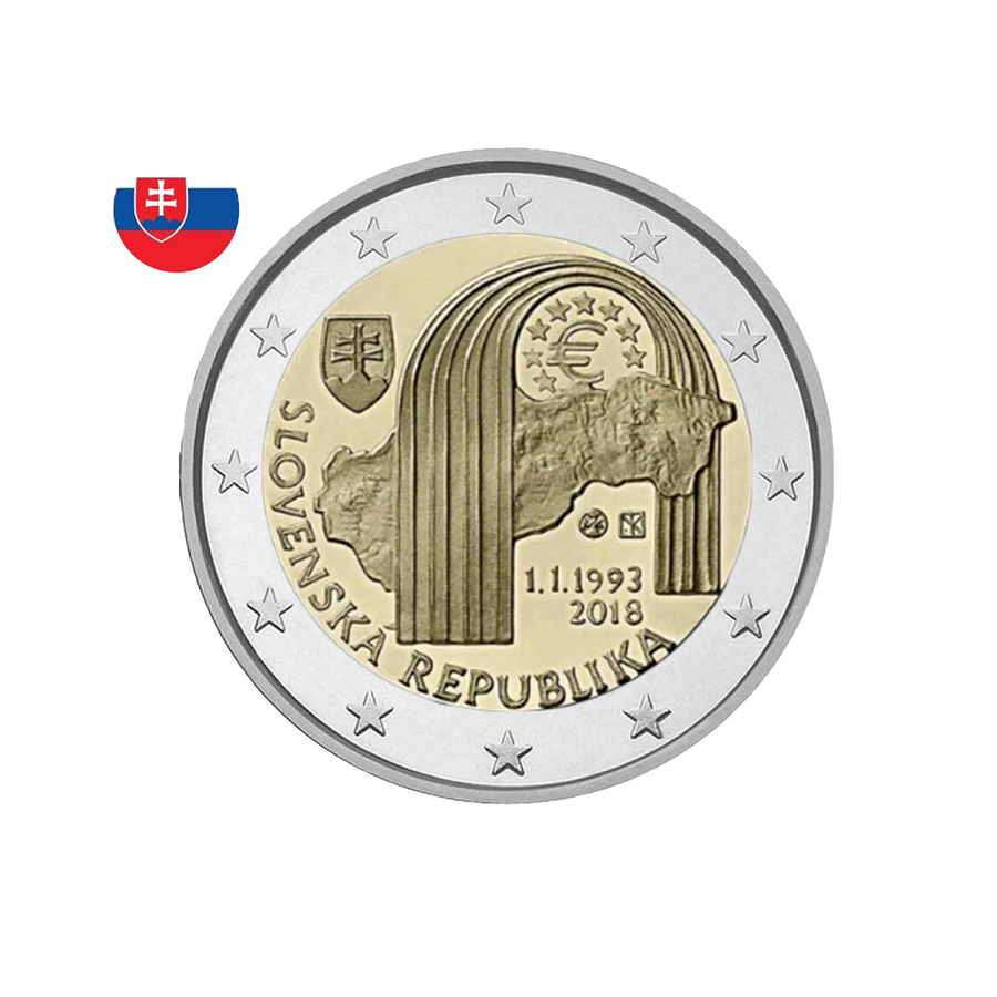 Slovaquie 2018 - 2 Euro Commémorative - 25ème anniversaire de la mise en place de la République de Slovaquie
