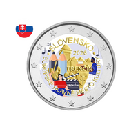Slovaquie 2026 - 2 Euros Commémorative - Trenčín - Capitale de la culture - Colorisée
