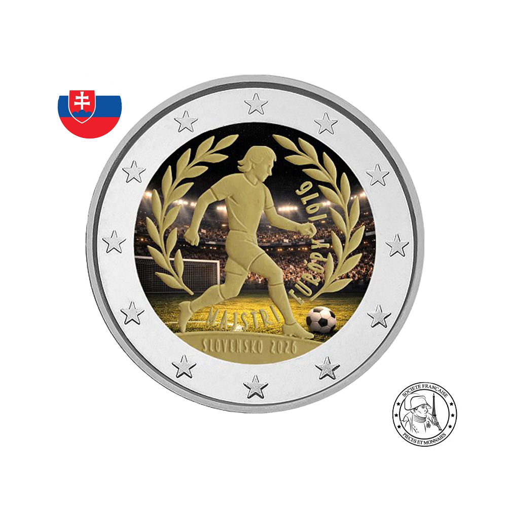 Slovaquie 2026 - 2 Euros Commémorative - Championnat d'Europe 1976 - colorisées