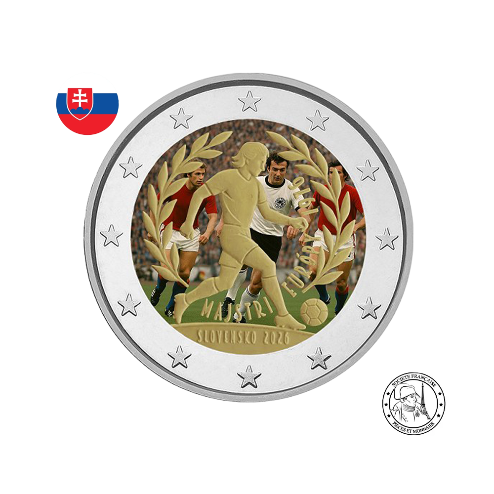 Slovaquie 2026 - 2 Euros Commémorative - Championnat d'Europe 1976 - colorisées