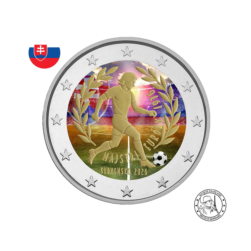 Slovaquie 2026 - 2 Euros Commémorative - Championnat d'Europe 1976 - colorisées