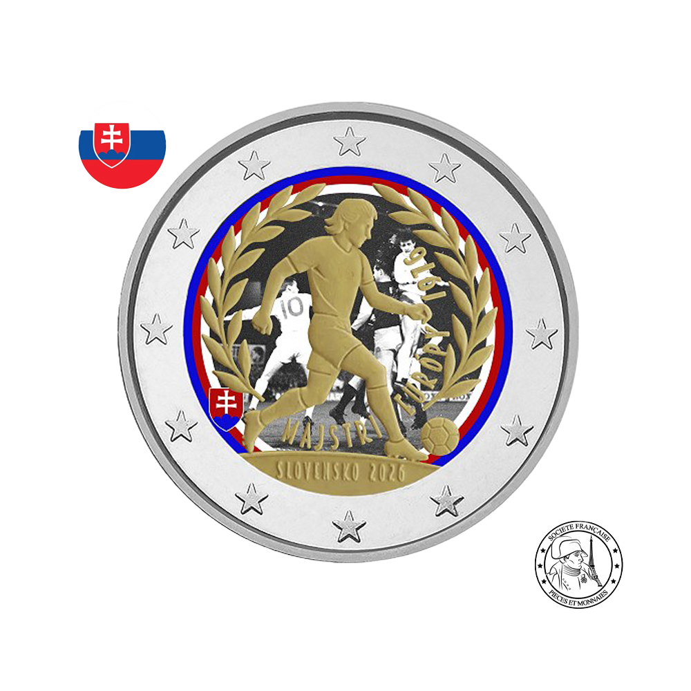Slovaquie 2026 - 2 Euros Commémorative - Championnat d'Europe 1976 - colorisées