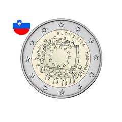 Slovénie 2015 - 2 Euros  Commémorative - 30ème anniversaire du drapeau de l'Union Européenne