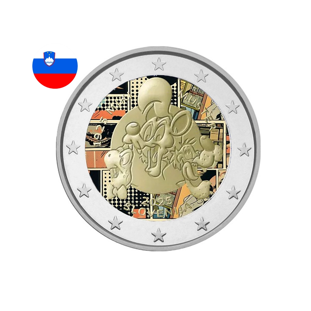 Slovénie 2025 - 2 Euros Commémorative - 100 ans de Miki Muster - Colorisée