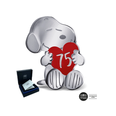 ⁣⁢Snoopy - Mince 10€ Stříbro - Mince neobvyklého tvaru - Proof 2025⁤⁣
