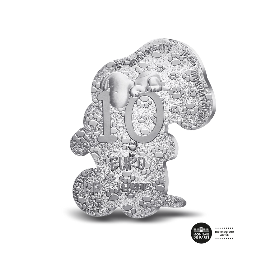 Snoopy - Monnaie de 10€ Argent - BE 2025 (Pièce de forme)