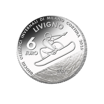 Jeux Olympiques d'Hiver de Milan- Monnaie de 6€ Argent - Snowboard - BE 2025