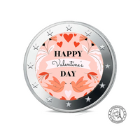 Saint-Valentin 2026 - 2 Euros Commémorative - Colorisée