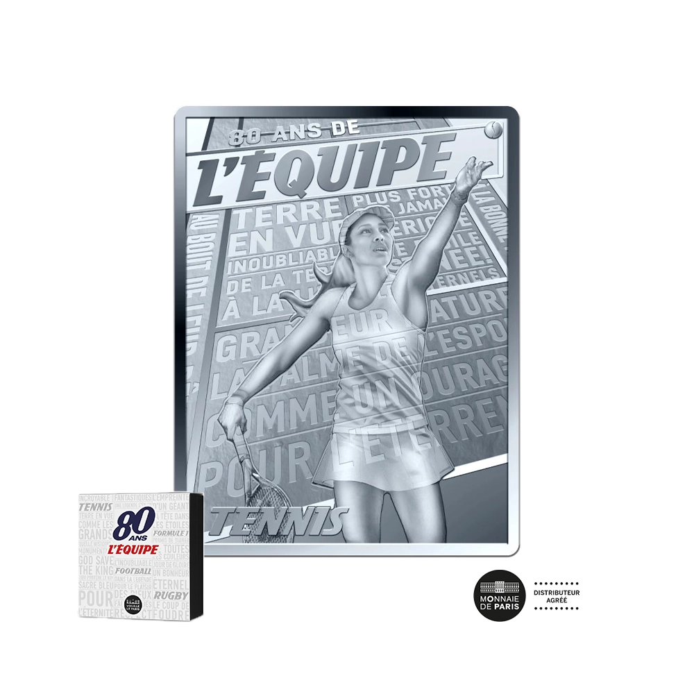 80 ans du journal de l'Equipe - Tennis - Monnaie de 10 Euros Argent - BE 2026