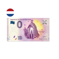 Pays-Bas 2020 - Les Monarques - Willem I - Billet souvenir de zéro euro