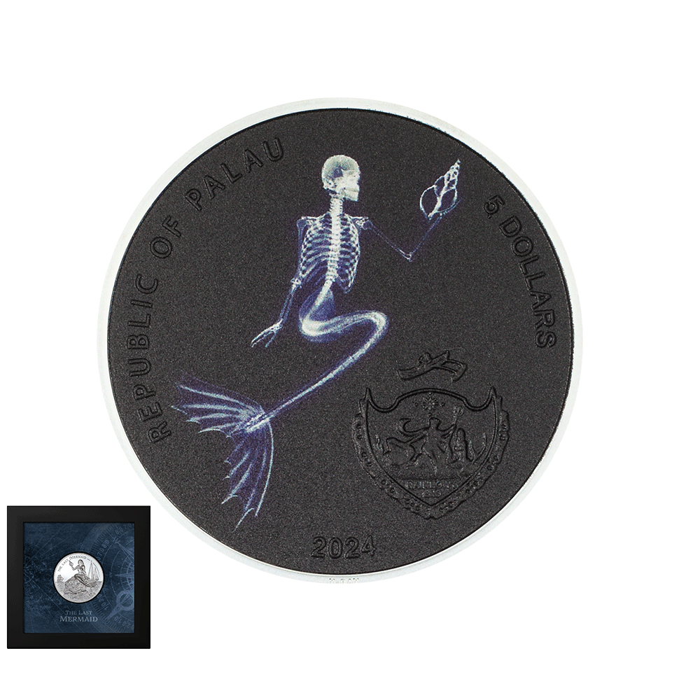 X-Ray - The Last Mermaid - Monnaie de 5$ en Argent - BE 2024 - Ultra High Relief