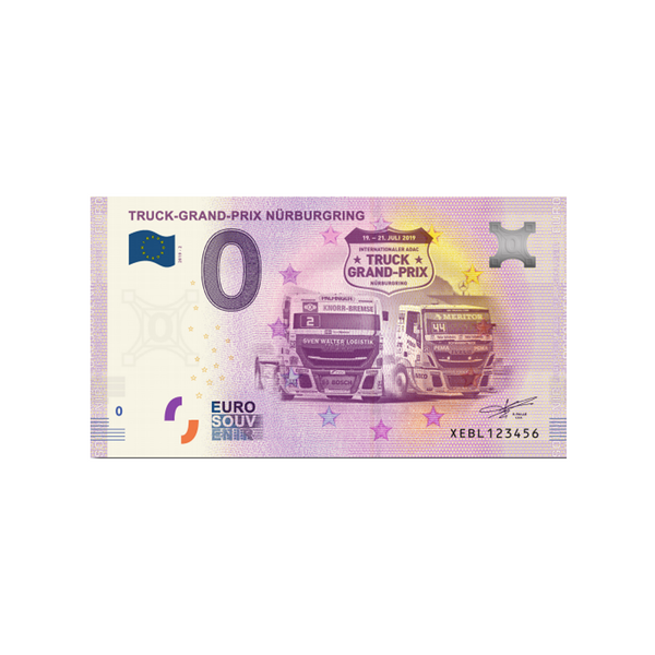 ⁣⁢Zero Euro Souvenir Banknote - Truck-Grand-Prix Nürburgring - Germany - 2019⁤⁣