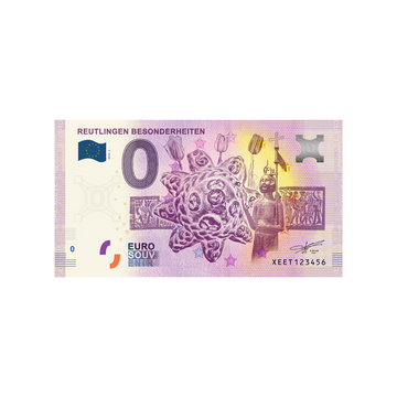 Souvenir -Ticket von null nach Euro - Reutlinger Besonderheit - Deutschland - 2020