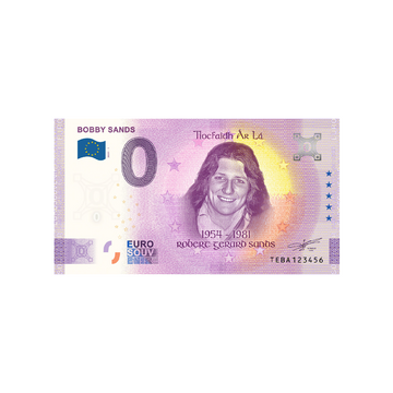 Bilhete de lembrança de zero para euro - Bobby Sands - Irlanda - 2021