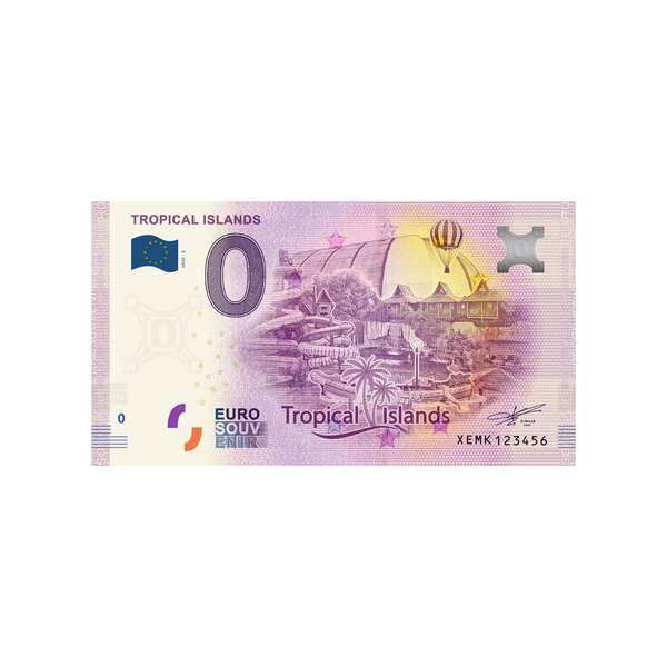 ⁣⁢Zero Euro Souvenir Banknote - Tropical Islands - Germany - 2020⁤⁣
