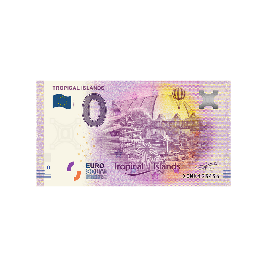 Souvenir -ticket van nul tot euro - tropische eilanden - Duitsland - 2020