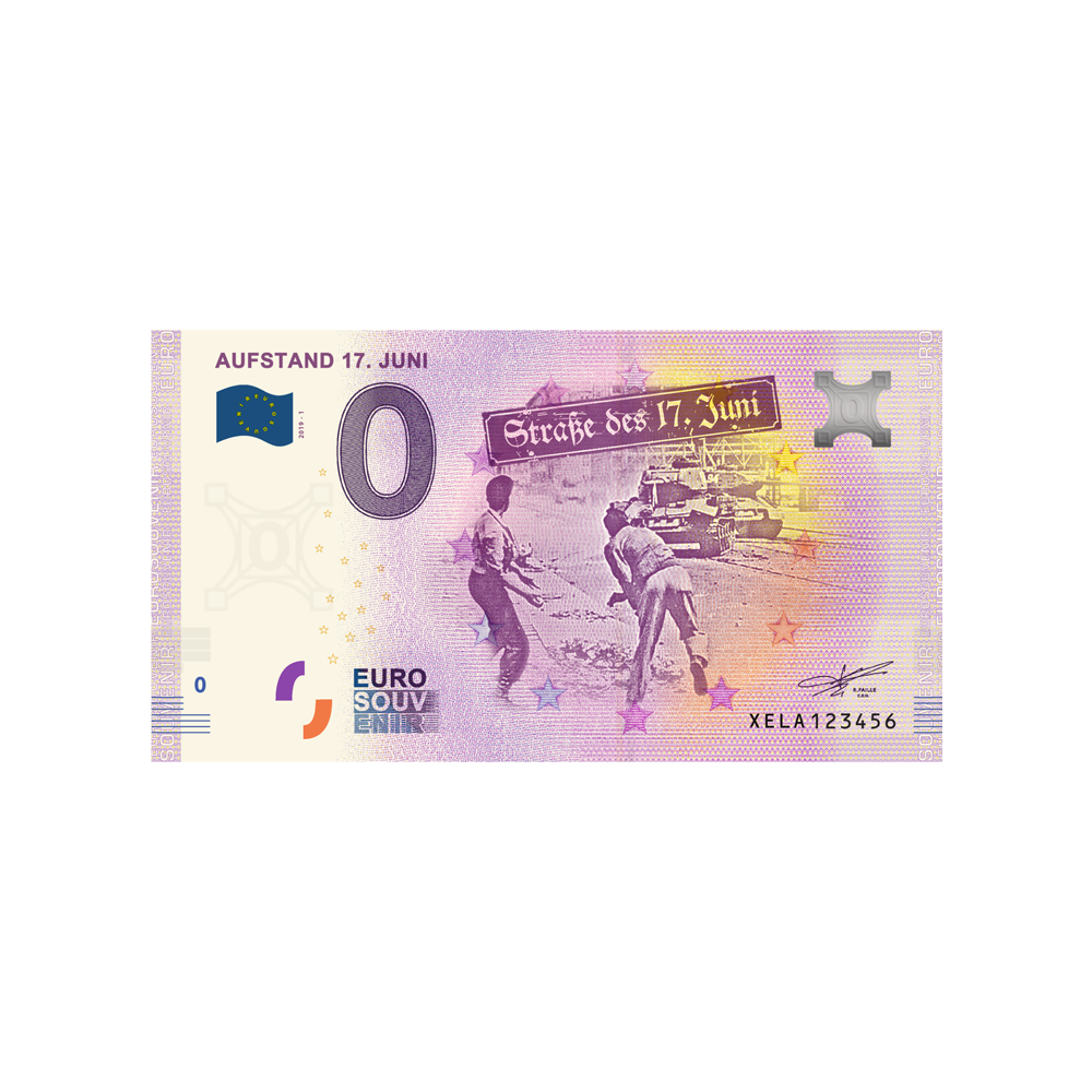 Bilhete de lembrança de zero a euro - AufStand 17. Juni - Alemanha - 2019