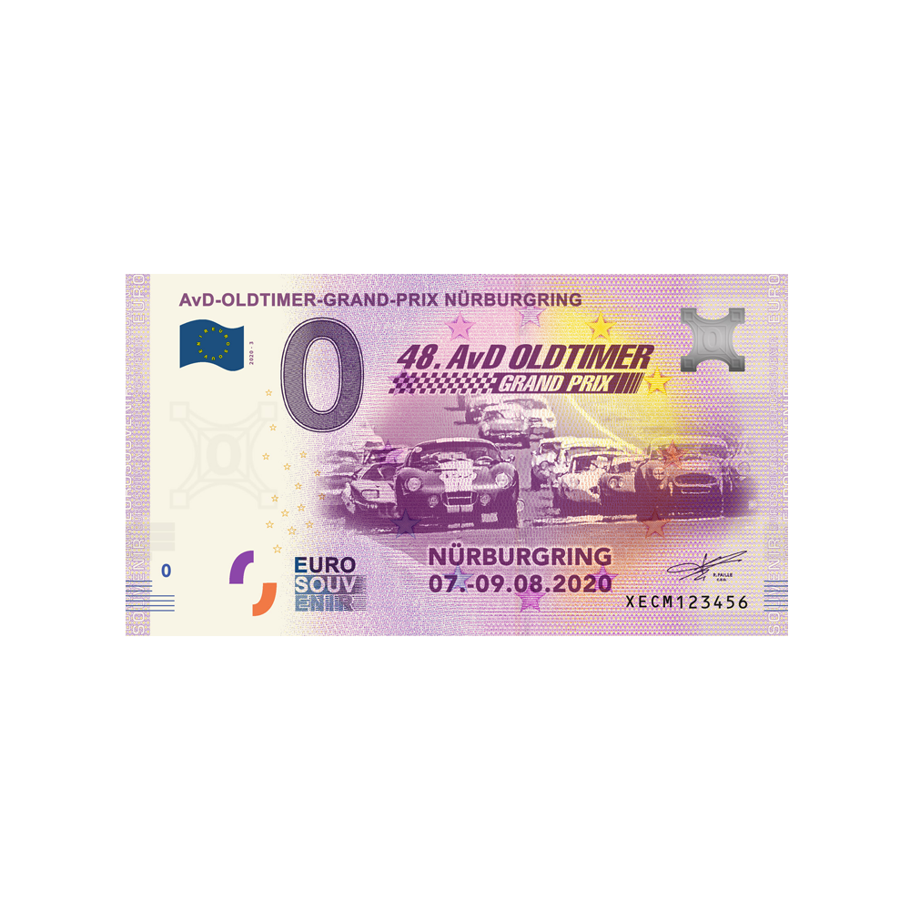 Souvenir -Ticket von Null bis Euro - AVD -OBTIMER -Grand -Prix Nürburgring - Deutschland - 2020