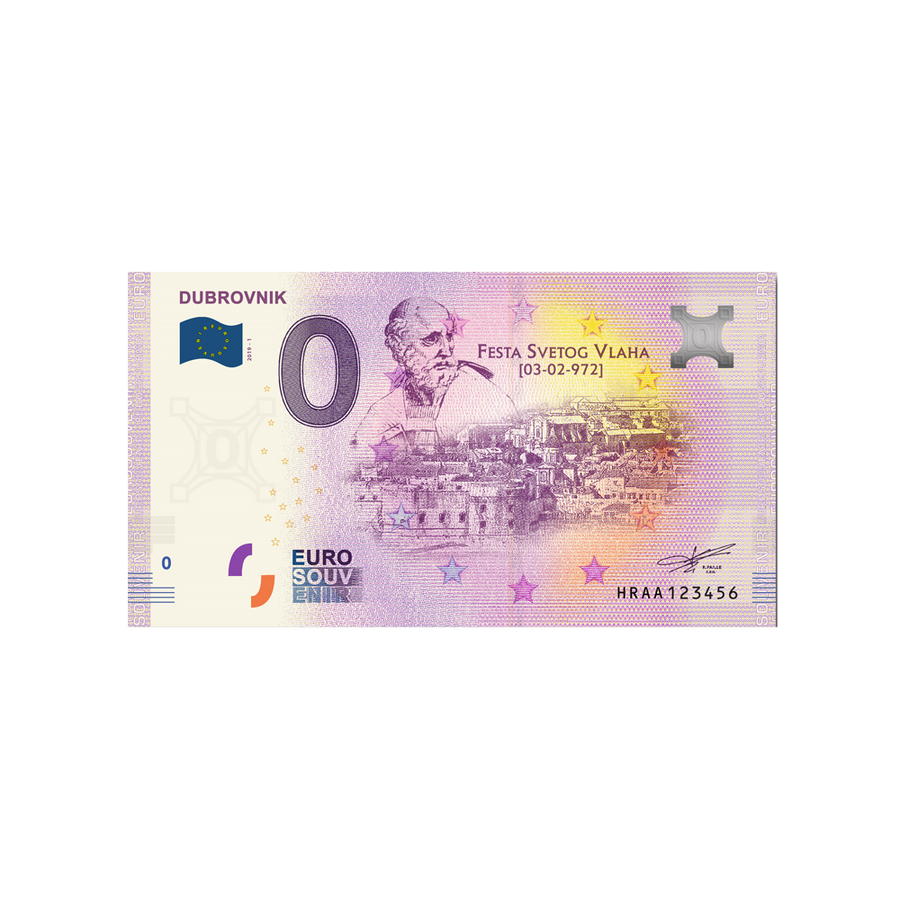 Souvenir -Ticket von Null bis Euro - Dubrovnik - Kroatien - 2019