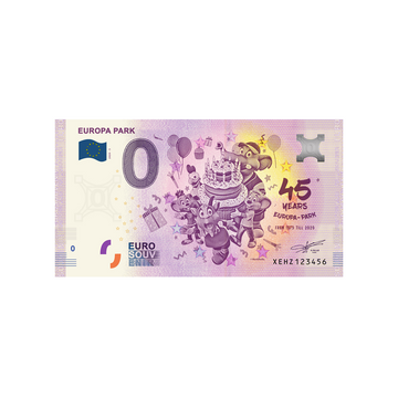 Souvenir ticket from zero euro - Europa Park 2 - Germany - 2020